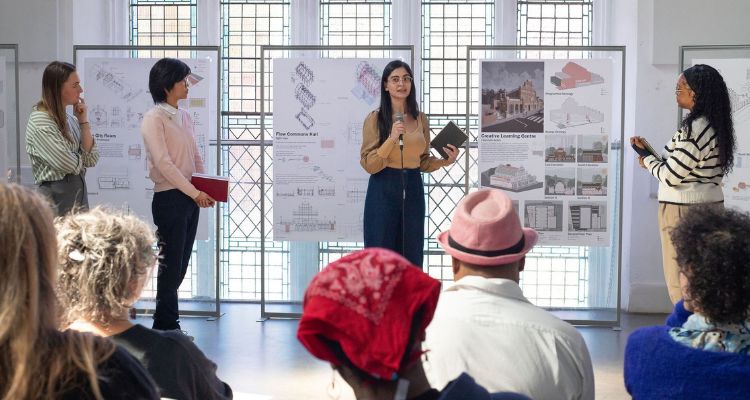 MA Students presenting at JWB sharing event 